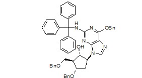 (1S,2S,3S,5S)-3-(benzyloxy)-5-(6-(benzyloxy)-2-(tritylamino)-9H-purin-9-yl)-2-(benzyloxymethyl)cyclopentanol